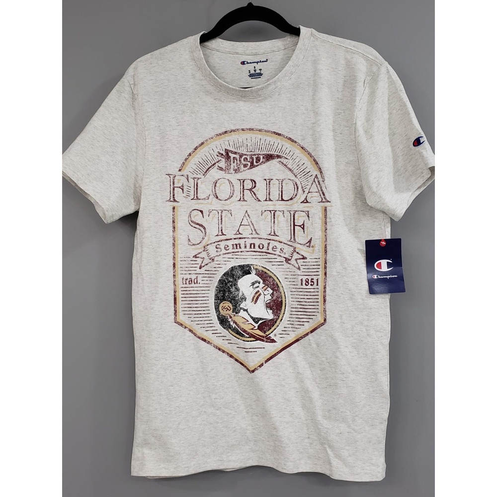 NEW Florida State‎ Seminoles Champion Gray Crew Neck Tee T-Shirt Men's Small